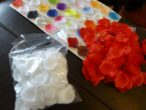 Fabric Rose Petals Red Confetti - Pack of 100