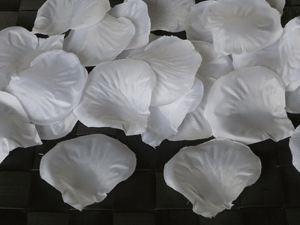Fabric Rose Petals White Confetti - Pack of 100
